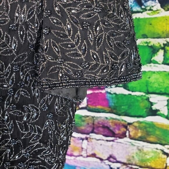 Vintage Papell Boutique Black Evening Top, Medium - Picture 4 of 6
